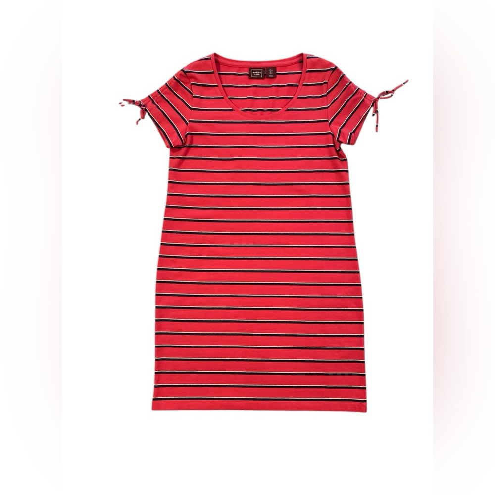 Marina Luna Women's Casual Dress Striped with Sleeve Ties Size Small Pre-owned i